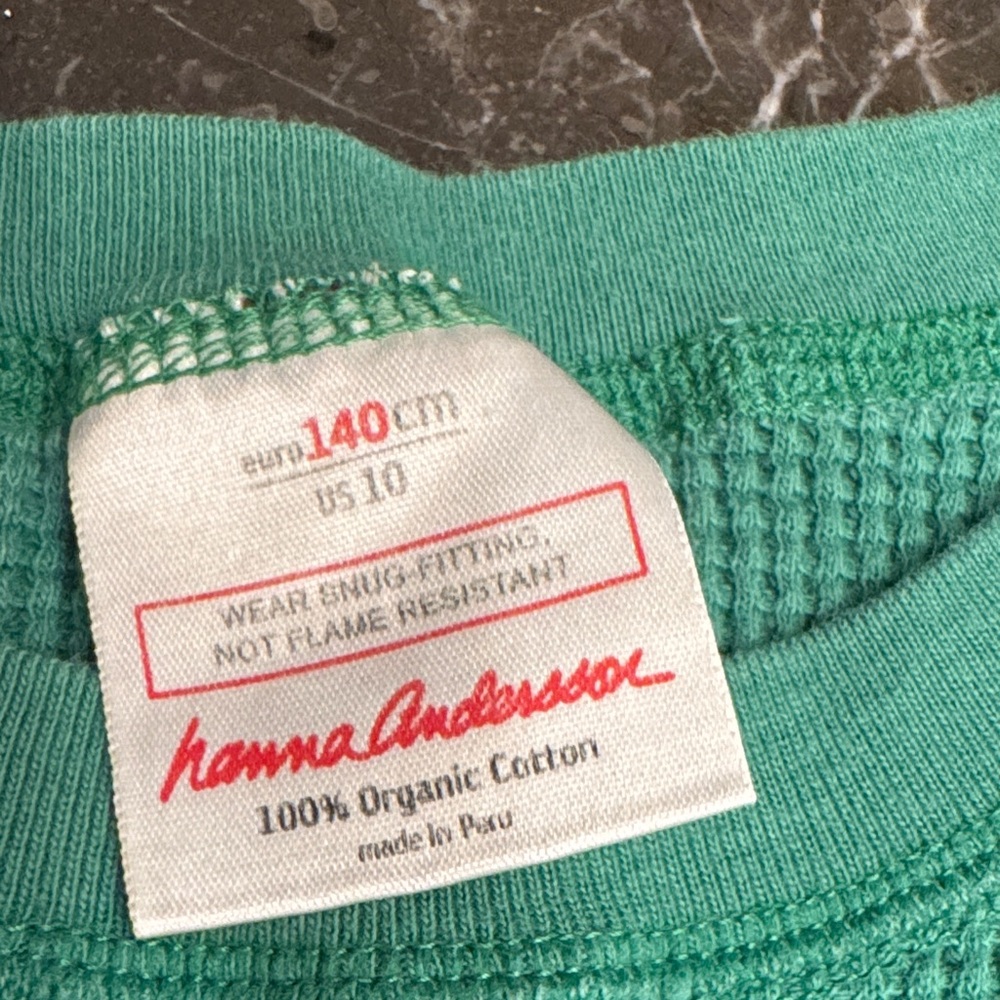 Hanna Andersson Green and Striped Kids pajamas- 2 sets- sz 10 Christmas - Picture 2 of 12